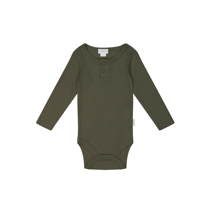 Jamie Kay Organic Cotton Modal Long Sleeve Bodysuit - Olive