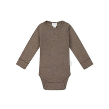 Jamie Kay Organic Cotton Modal Long Sleeve Bodysuit - Brownie Marle