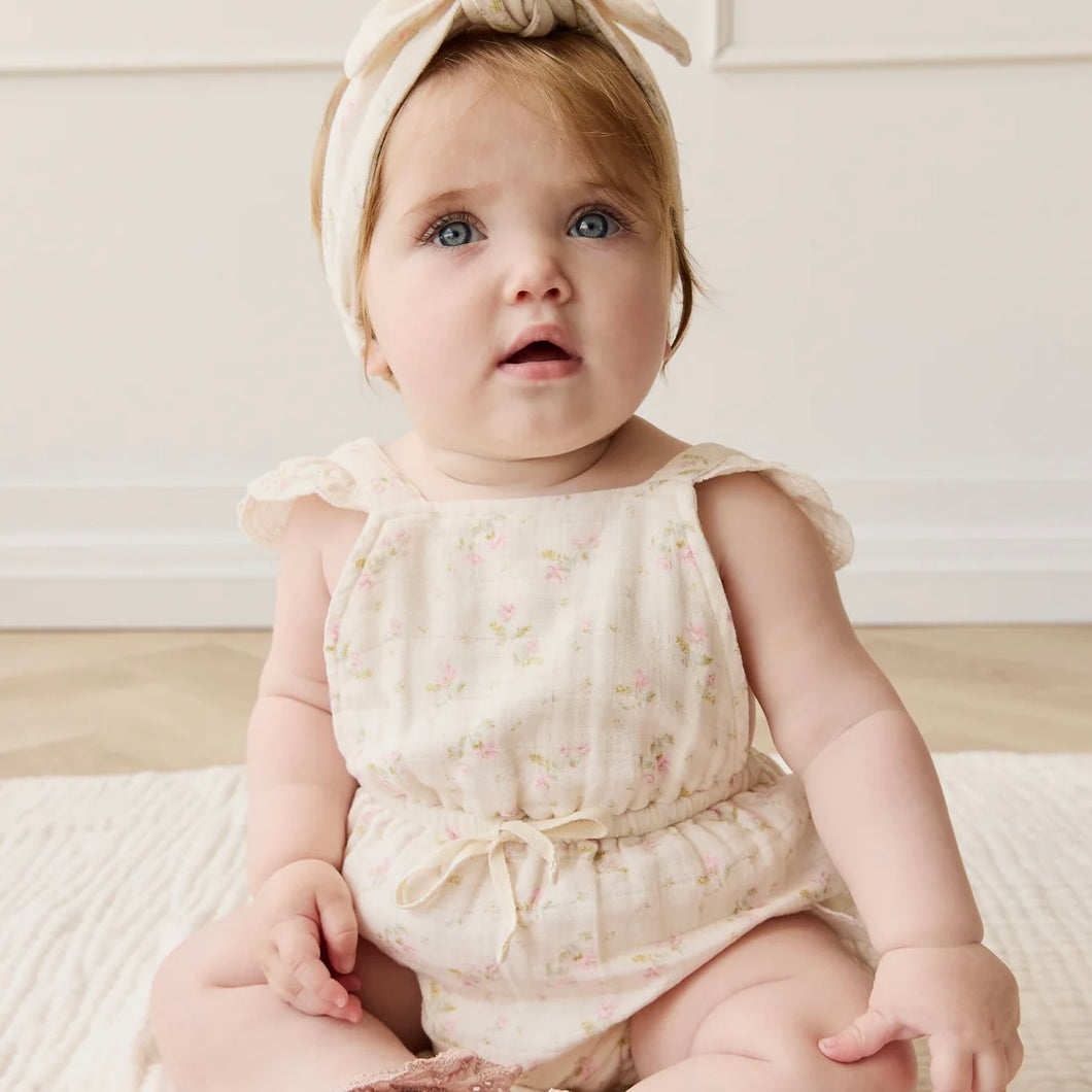 Jamie Kay Organic Cotton Muslin Luciana Playsuit - Emelia Pink