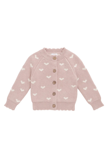 Jamie Kay Anna Cardigan - Petite Heart Rose Smoke