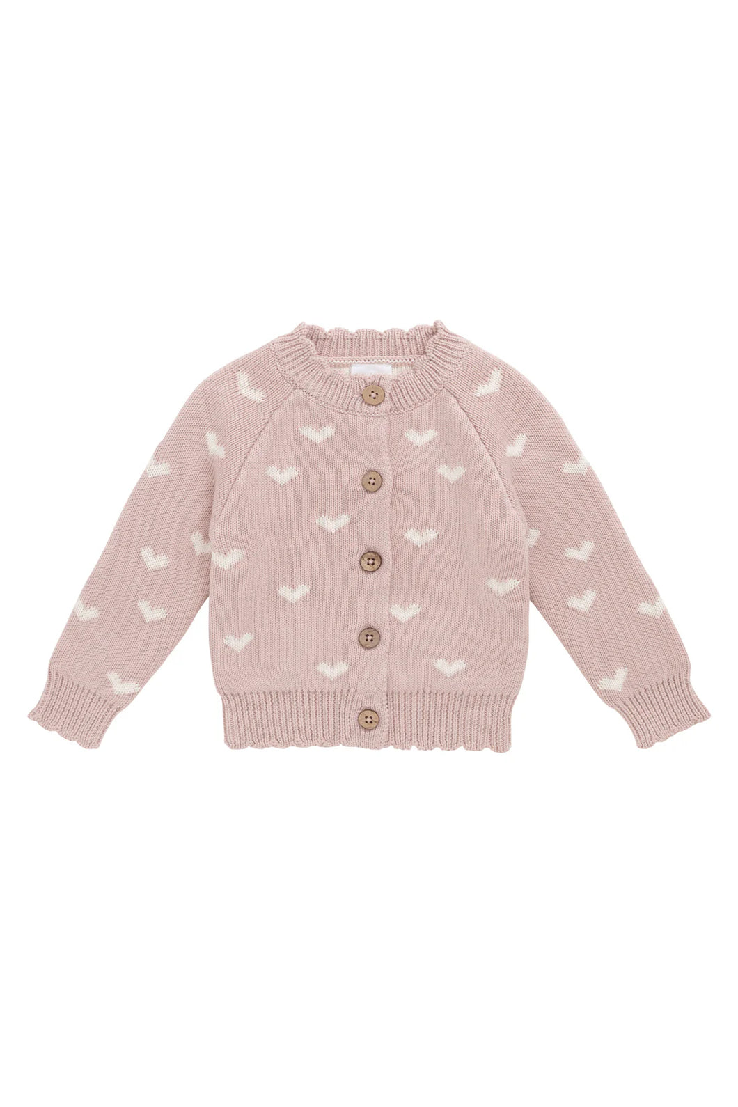Jamie Kay Anna Cardigan - Petite Heart Rose Smoke