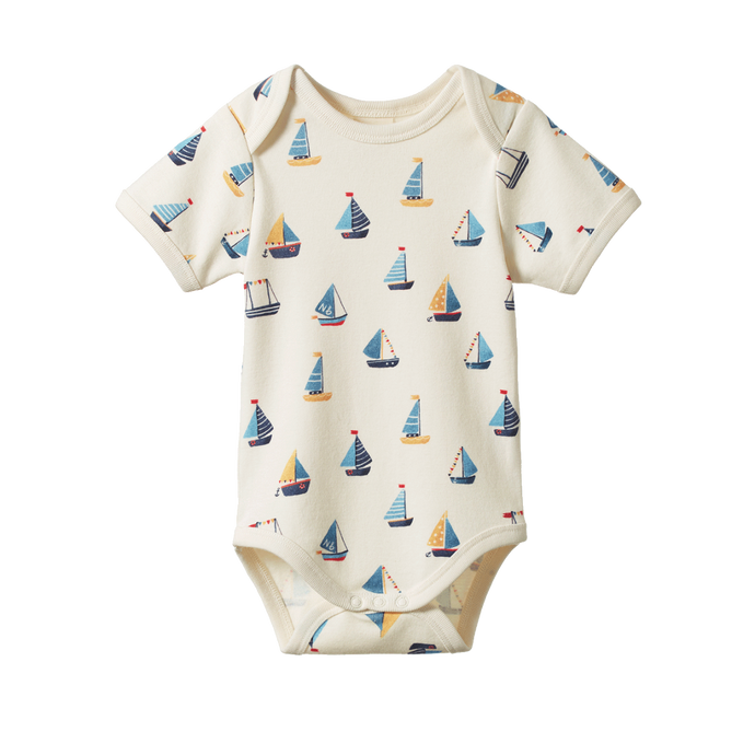 Nature Baby Short Sleeve Bodysuit - Regatta