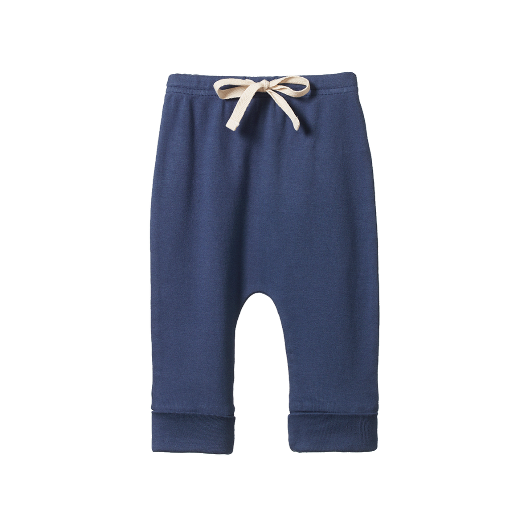 Nature Baby Cotton Drawstring Pants - Vintage Indigo
