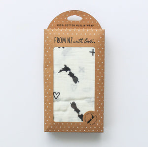 From NZ With Love | Black & White Muslin Wrap